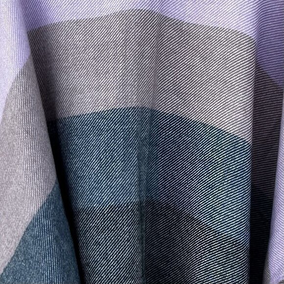 Ann Taylor Color-block Poncho Wrap Sweater One Size Stripe Purple Tan Black Teal - Picture 4 of 7